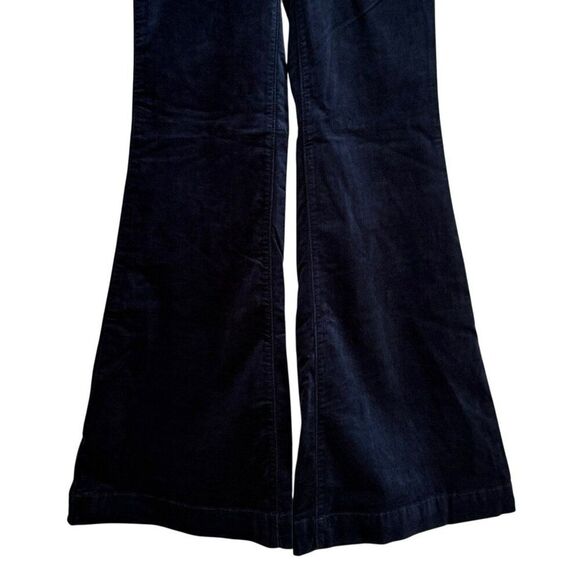 Anthropologie Pilcro Velvet Pull-On Retro Flare Jeans Mid-Rise Sz 25 Blue Pants - Picture 7 of 12
